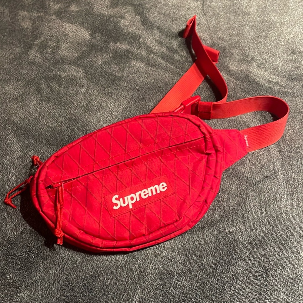 Red supreme fanny pack